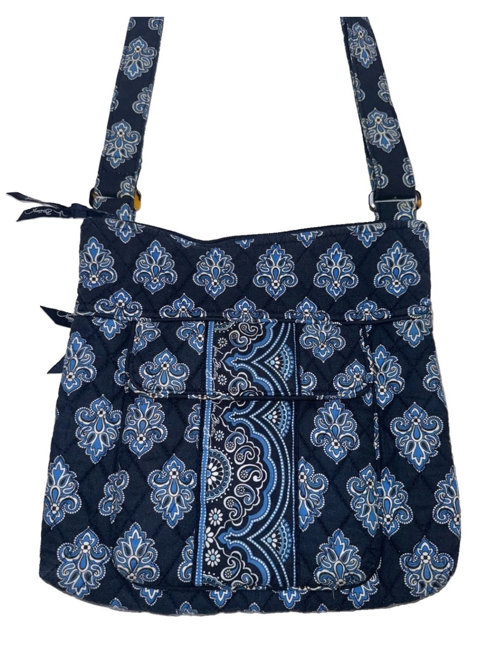 Vera Bradley Mediterranean Blue Hipster Crossbody Bag Retired Quilted Cotton